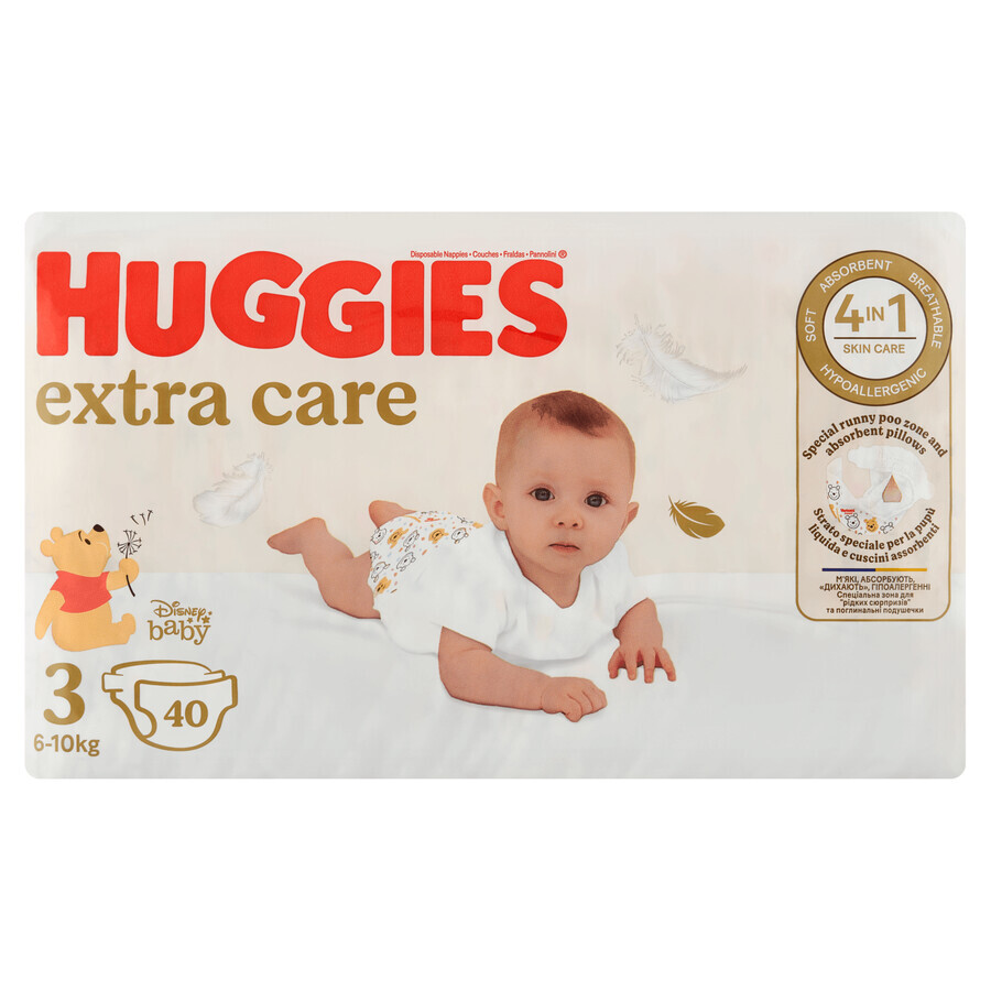 Huggies Extra Care, luiers, Disney, maat 3, 6-10 kg, Jumbo, 40 stuks