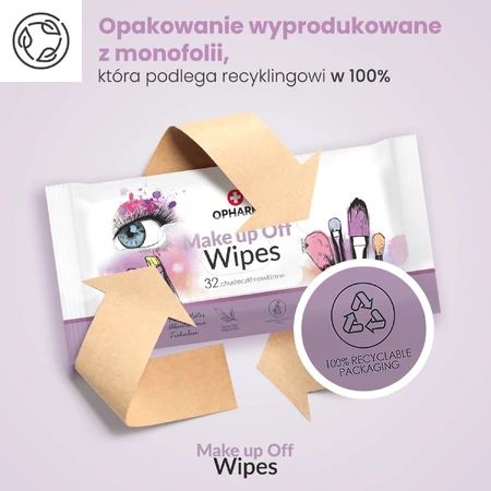 Opharm Make Up Off Wipes, Make-up-Entfernungstücher, 32 Stück
