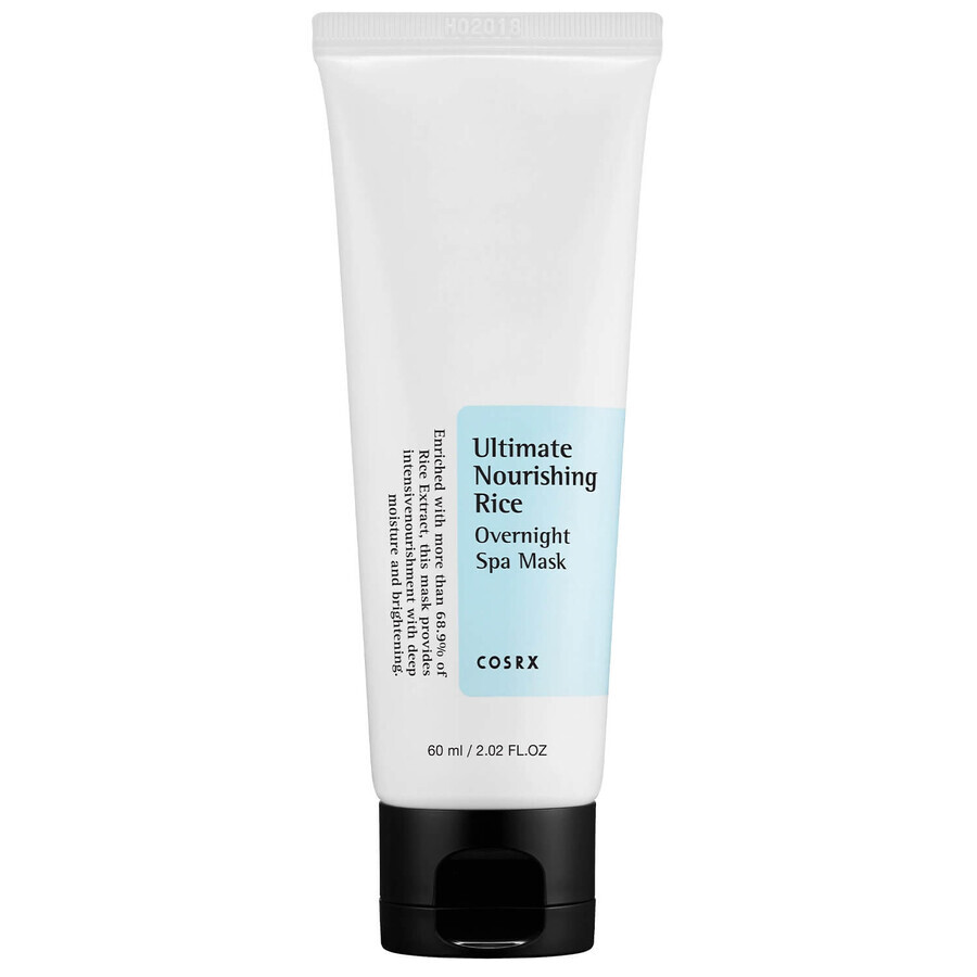 Cosrx Ultimate Nourishing Rice Overnight Spa Mask, voedend gezichtsmasker voor de nacht met rijstextract, 60 ml