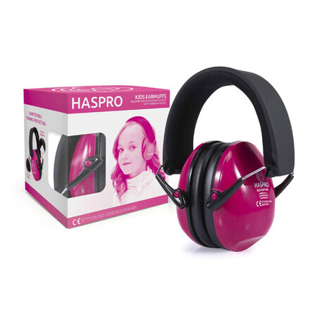 Haspro Kids Earmuffs, Kapselgehörschützer für Kinder, ab 4 Jahren, rosa, 1 Stück