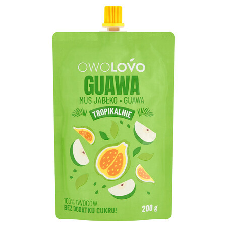 Owolovo Tropically Guava Mousse de manzana y guayaba en tubo, 200 g