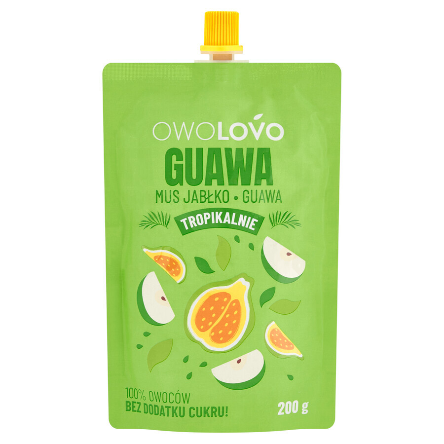 Owolovo Tropically Guava Mousse de manzana y guayaba en tubo, 200 g