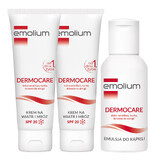 Set Emolium Dermocare, Wind- und Frostcreme, ab Tag 1, SPF 20, 2 x 75 ml + Badeemulsion, 50 ml gratis