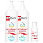 Set Emolium Dermocare 3 în 1, loțiune de baie, gel de spălare și șampon, după 1 lună, 2 x 400 ml + emulsie de baie, 50 ml gratuit