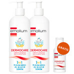 Set Emolium Dermocare 3 în 1, loțiune de baie, gel de spălare și șampon, după 1 lună, 2 x 400 ml + emulsie de baie, 50 ml gratuit