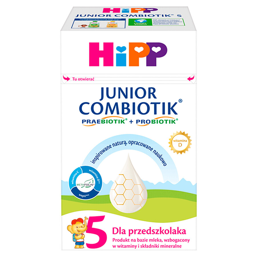 Hipp 5 Junior Combiotik, Produkt auf Milchbasis für Kinder im Vorschulalter, 550 g