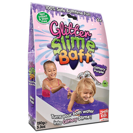 Zimpli Kids Slime Baff Glitter, kit per la creazione di glitter, viola, dai 3 anni in su