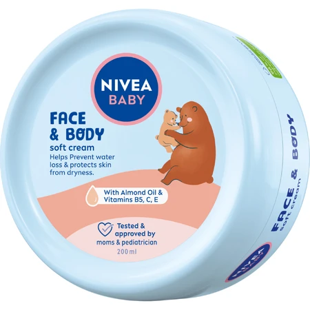 Nivea Baby, crema de cuidado para rostro y cuerpo, desde el 1 día de vida, 200 ml