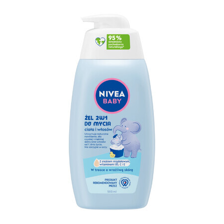 Nivea Baby, 2-in-1-Reinigungsgel für Körper und Haare, ab 1. Tag, 500 ml