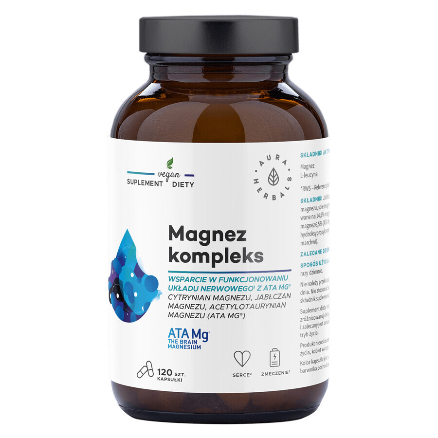 Aura Herbals Magnesium-Komplex ATA Mg, 120 Kapseln