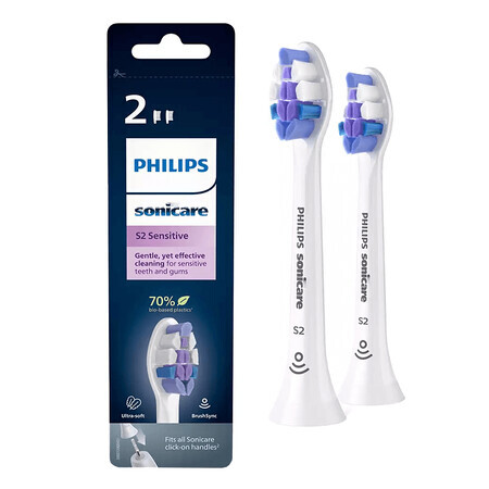 Philips, Ersatzaufsätze für Sonicare S Sensitive Schallzahnbürste, HX6052/10, 2 Stück