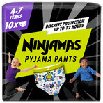 Pampers Ninjamas Pyjama Pants, pannolini per bambini, 4-7 anni, 17-30 kg, 10 pz.