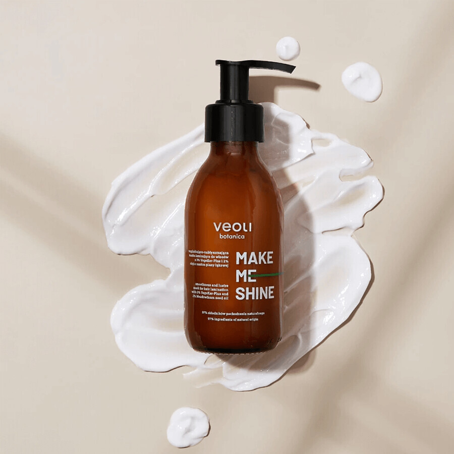 Veoli Botanica Make Me Shine, maschera laminante lisciante e idratante per capelli, 140 ml