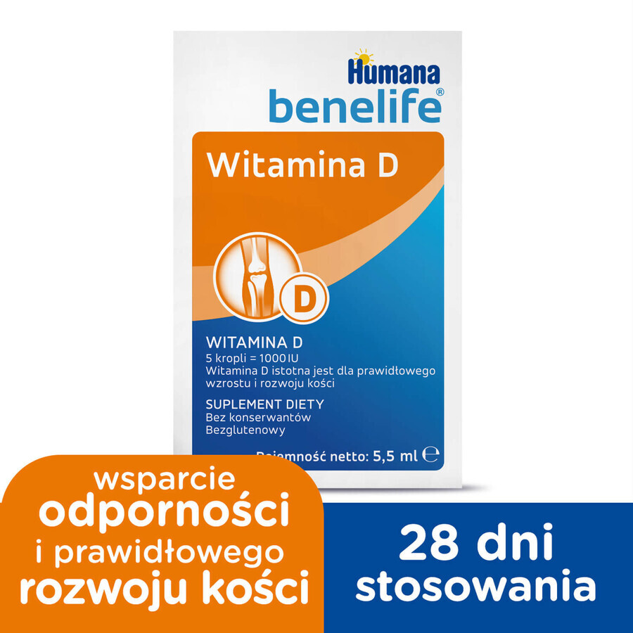 Humana ProBalance 2 set, leche de seguimiento, después de 6 meses, 2 x 750 g + Benelife Vitamina D3, 5,5 ml gratis