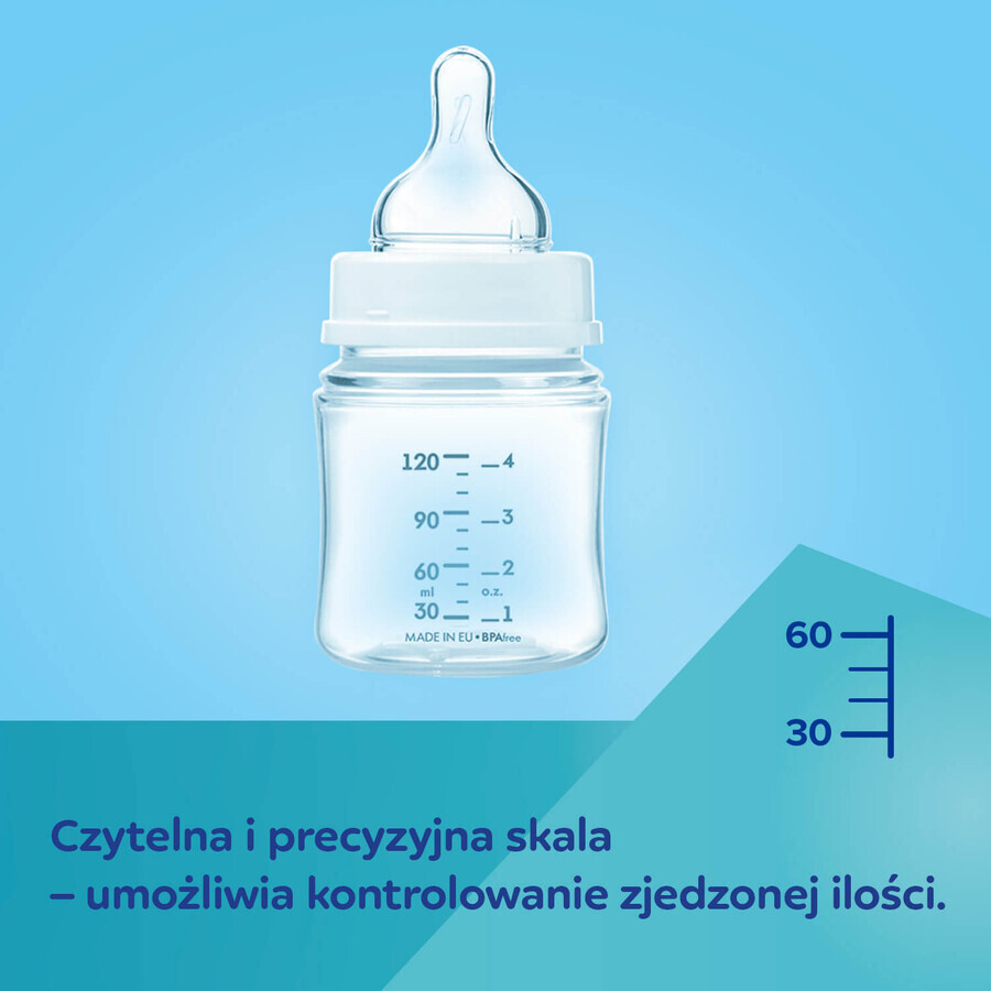 Canpol Babies Easy Start, anti-colic bottle, wide mouth, with handles, Bonjur Paris, blue, from 12 months, 300 ml