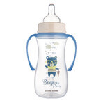 Canpol Babies Easy Start, anti-colic bottle, wide mouth, with handles, Bonjur Paris, blue, from 12 months, 300 ml