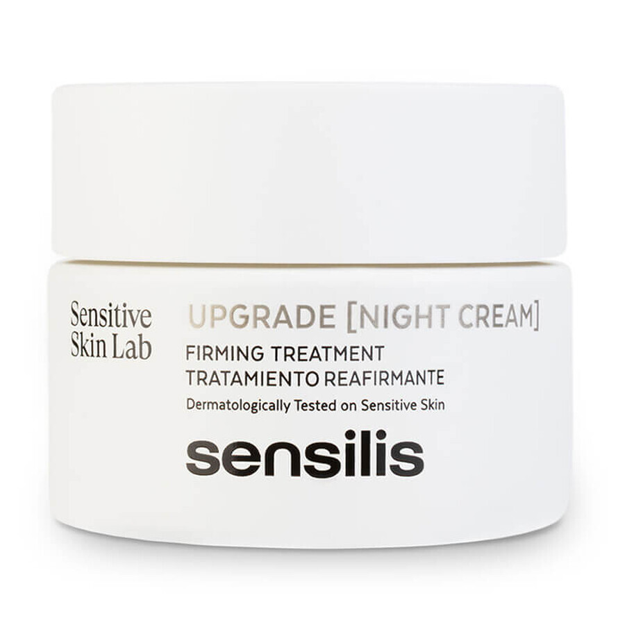 Sensilis Upgrade, crema de noche reafirmante y correctora de arrugas, 50 ml + Upgrade AR, crema sorbete reafirmante y calmante, 5 ml gratis