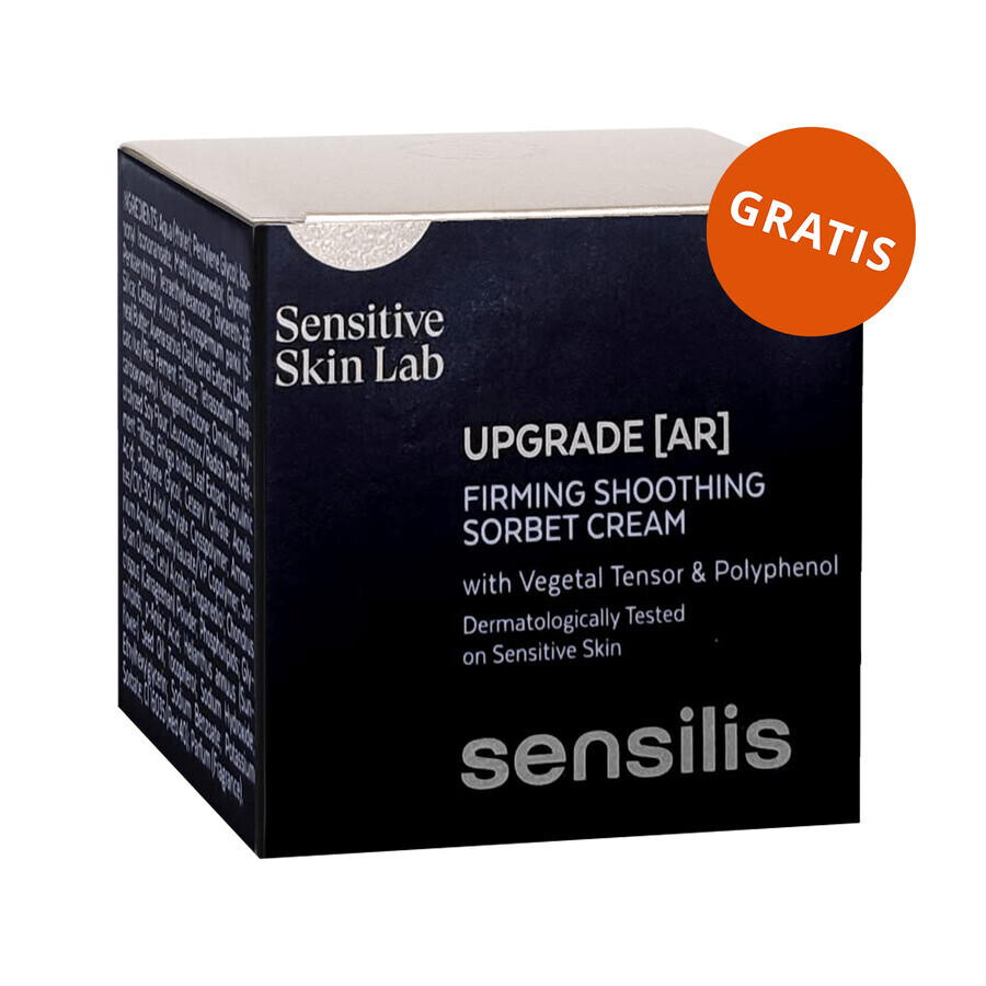 Sensilis Upgrade, crema de noche reafirmante y correctora de arrugas, 50 ml + Upgrade AR, crema sorbete reafirmante y calmante, 5 ml gratis