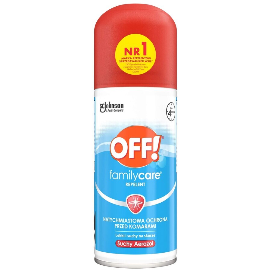 ¡OFF! Family Care, spray antimosquitos seco, DEET 15%, 100 ml