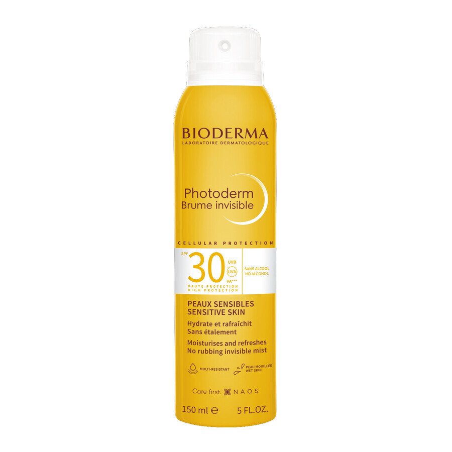 Bioderma Photoderm Brume Invisible, brume claire pour le corps et le visage, SPF 30, 150 ml