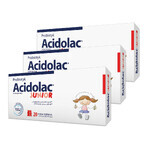 Acidolac Junior Set, für Kinder ab 3 Jahren, Erdbeergeschmack, 3 x 20 Teddybär-Tabletten