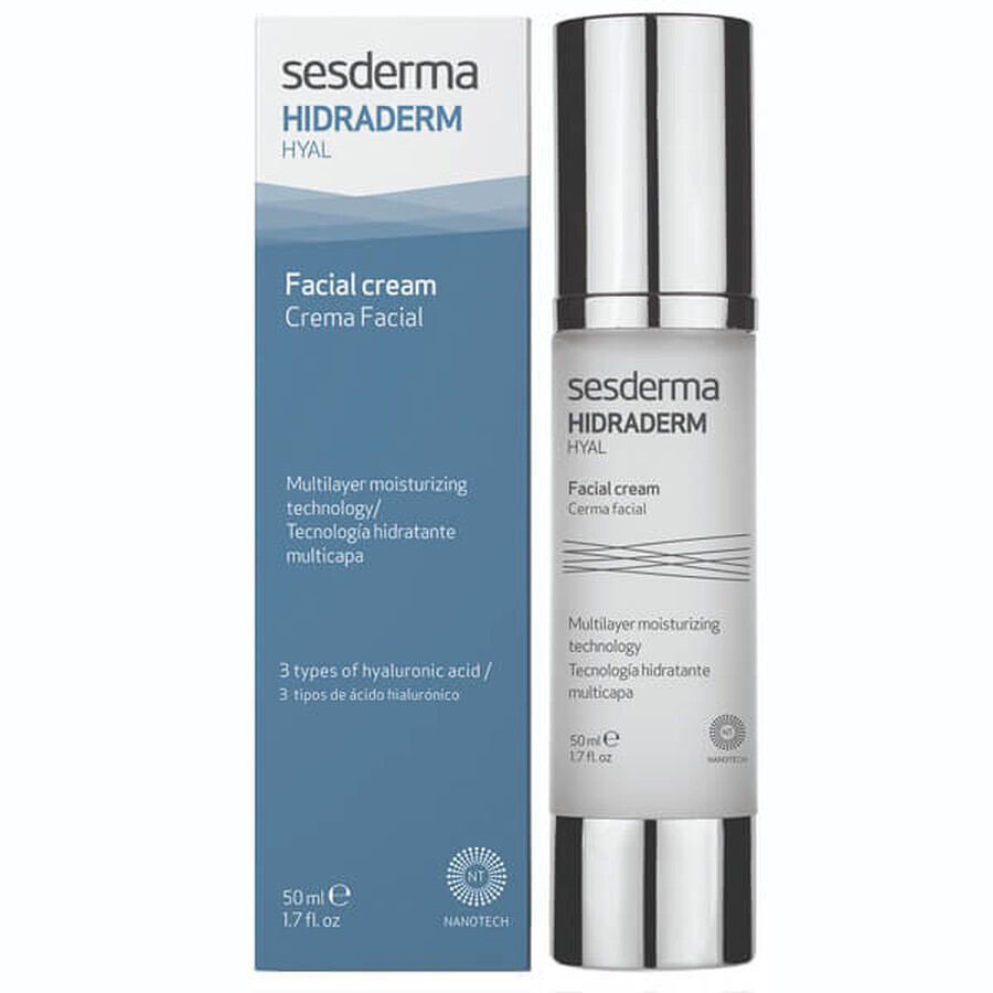 Sesderma Repaskin Set, Silk Touch, Sonnenschutzmittel für das Gesicht, SPF 50, 50 ml + Hidraderm Hyal, Gesichtscreme, 50 ml