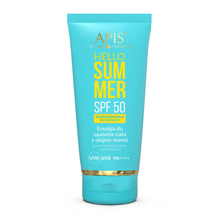 Apis Hello Summer, Sonnenschutzemulsion mit Monoi-Öl, SPF 50, 200 ml