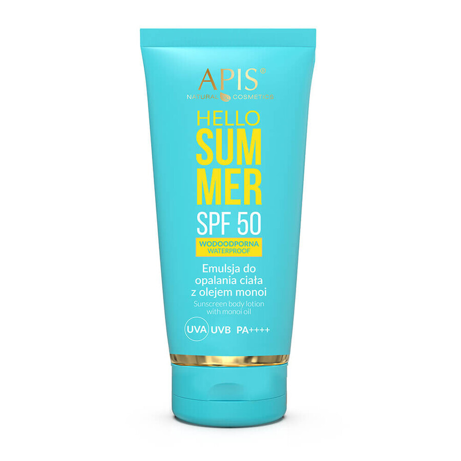 Apis Hello Summer, Sonnenschutzemulsion mit Monoi-Öl, SPF 50, 200 ml