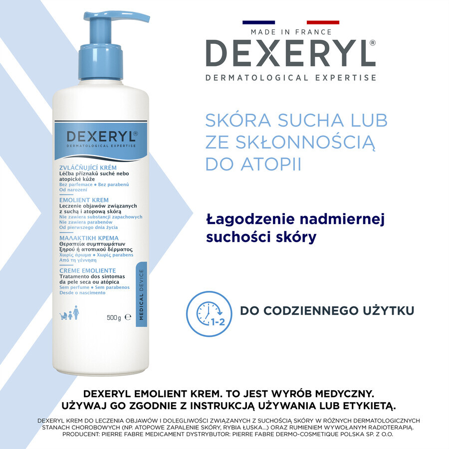 Dexeryl, lindernde Creme für trockene Haut, 500 g