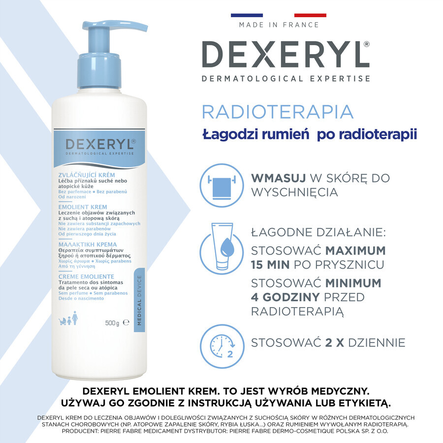 Dexeryl, lindernde Creme für trockene Haut, 500 g