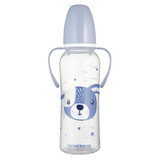 Canpol Babies, slim bottle with handle, Cute animals, 11/845, blue, from 12 months, 250 ml