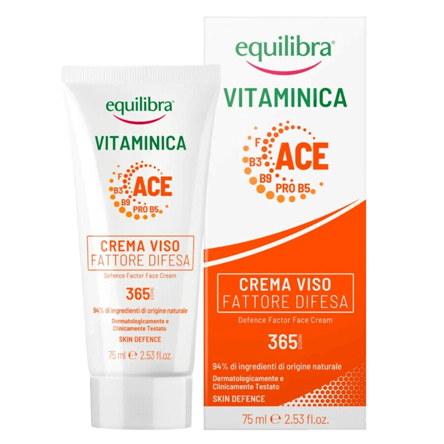 Set Equilibra Vitaminica, cremă de față protectoare, 75 ml + Camomila, șampon iluminator cu mușețel, 300 ml