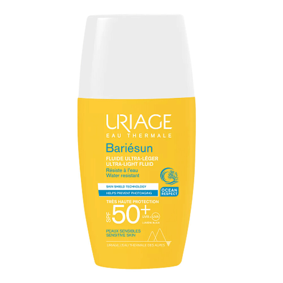 Uriage Bariesun, fluido ultraligero para el rostro, FPS 50+, 30 ml