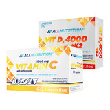 Allnutrition Vitamin C 1000 mg, 60 Kapseln + Vit D3 4000 + K2, 60 Kapseln