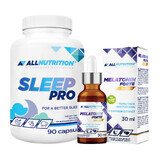 Set Allnutrition Melatonin Forte-Tropfen, 30 ml + Sleep Pro, 90 Kapseln