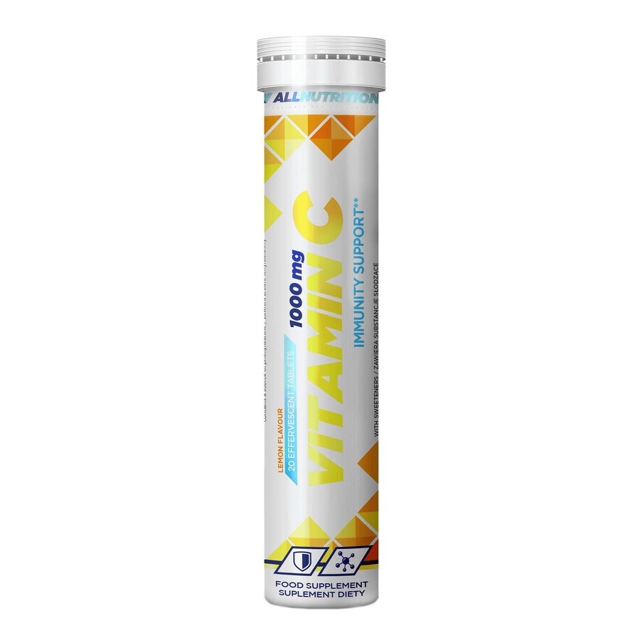 Allnutrition Vitamine C 1000 mg en kit, arôme citron, 2 x 20 comprimés effervescents