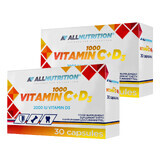 Allnutrition Vitamin C 1000 + D3 Set, Vitamin C 1000 mg + Vitamin D 50 µg, 2 x 30 Kapseln