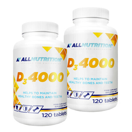 Allnutrition D3 4000 kit, vitamine D 50 µg, 2 x 120 tabletten