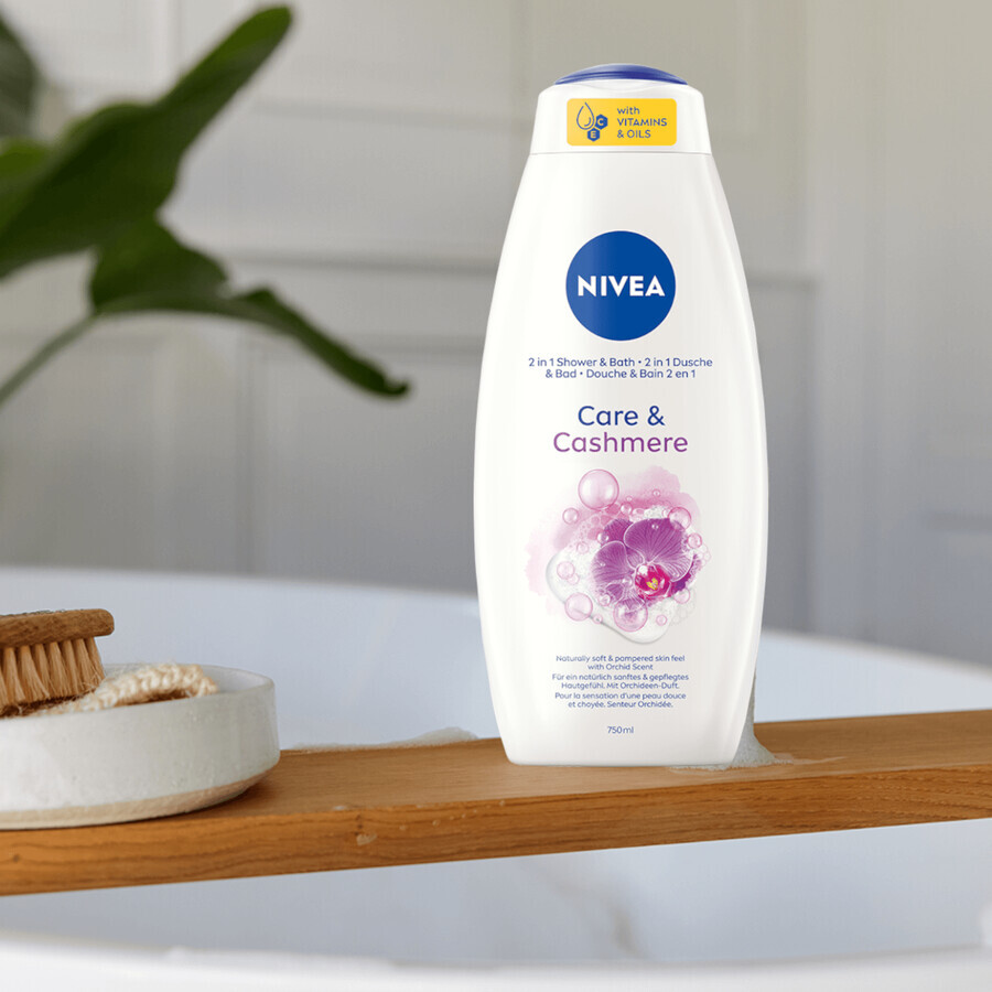 Nivea Orchid & Cashmere Extract, Gel cremoso de ducha y baño, 750 ml