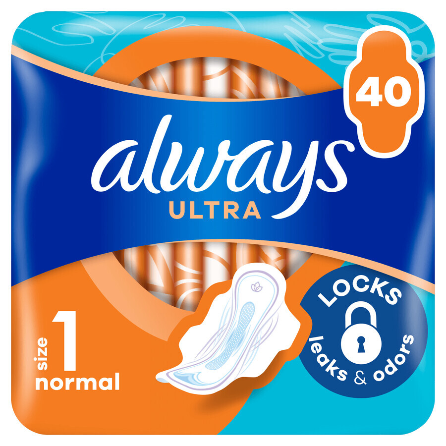 Always Ultra, Damenbinden mit Flügeln, Größe 1, Normal, 40 Stück