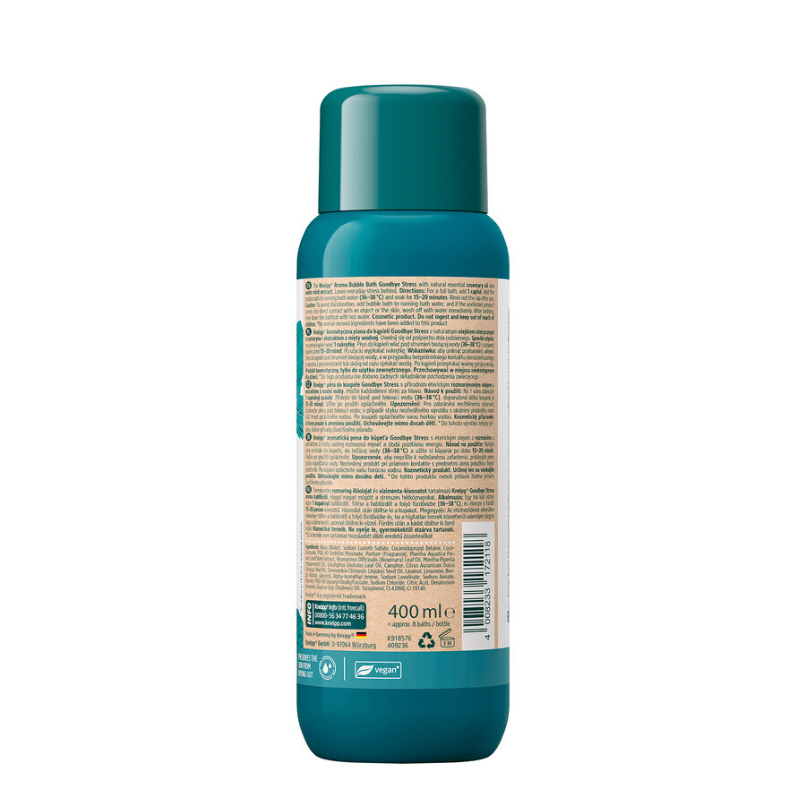 Kneipp Goodbye Stress, Aromabadeschaum, Rosmarin und Minze, 400 ml