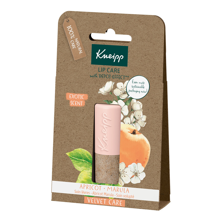 Kneipp Velvet Care, Lippenbalsam, Pfirsich und Marula, 4,7 g