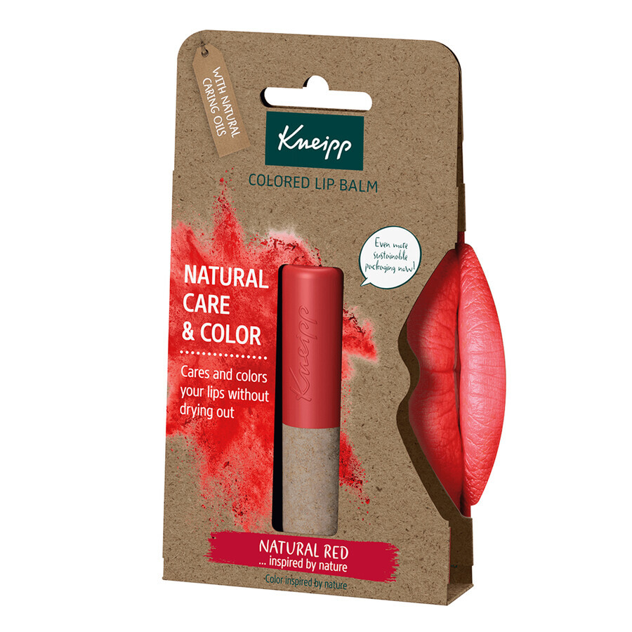 Kneipp Natural Care&amp;Color, kleurende lippenbalsem, natuurlijk rood, 3,5 g