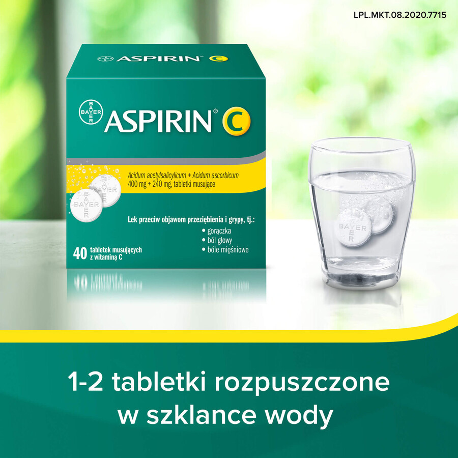 Aspirin C 400 mg + 240 mg, 40 Brausetabletten