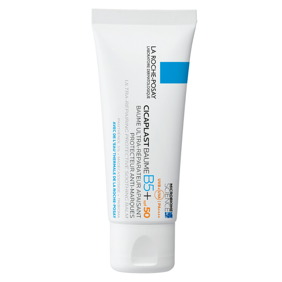 La Roche-Posay Cicaplast Balm B5+, regenerierender, beruhigender Balsam für Gesicht und Körper, SPF 50, 40 ml