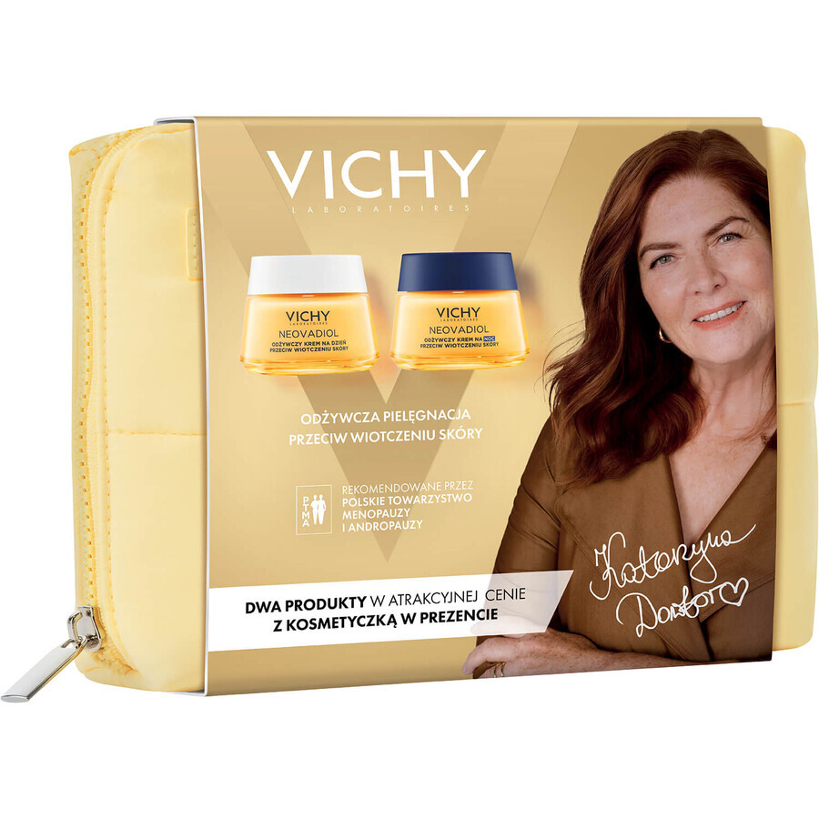 Set Vichy Neovadiol Post-Menopausa, crema giorno anti-rilassamento, 50 ml + crema notte, 50 ml + trousse in omaggio