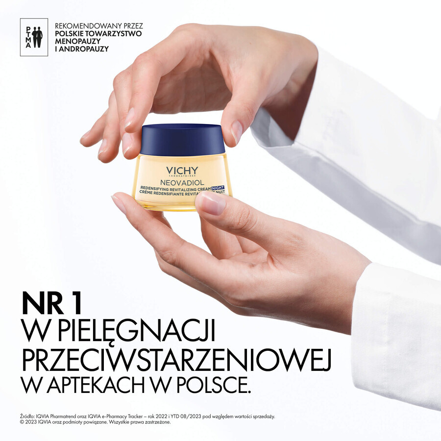 Set Vichy Neovadiol Peri-Menopause, straffende Tagescreme zur Wiederherstellung der Dichte, 50 ml + Nachtcreme, 50 ml + Kosmetiktasche gratis