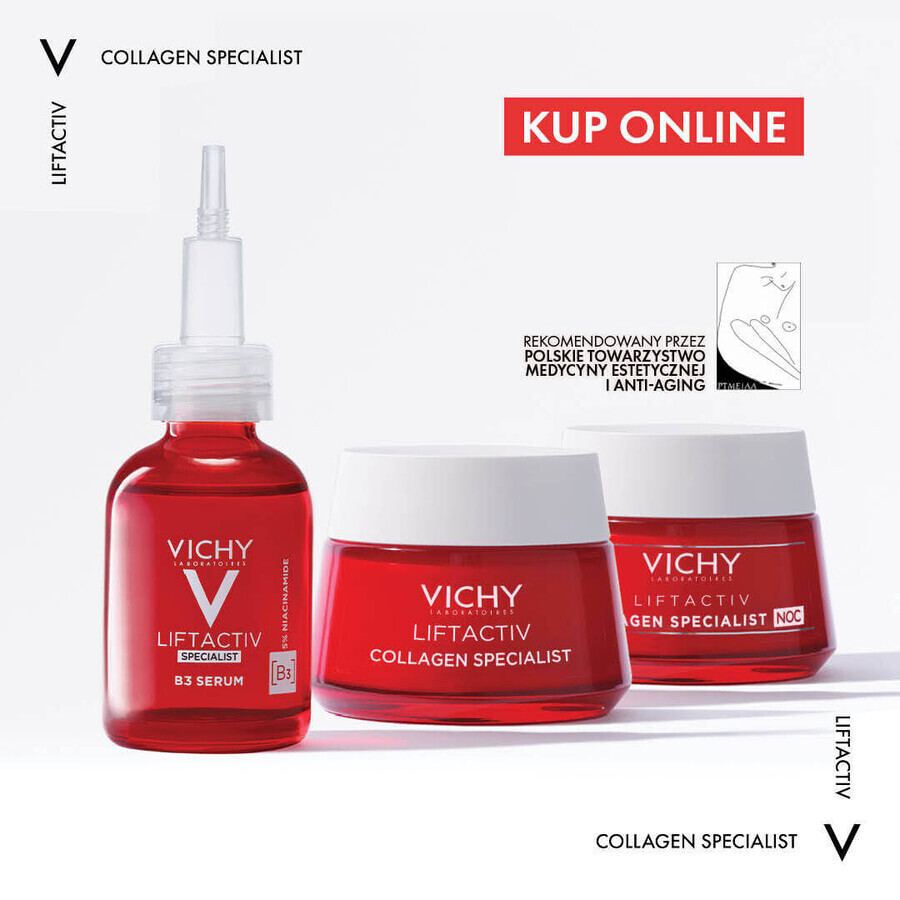 Set Vichy Liftactiv Collagen Specialist, anti-wrinkle cream, 50 ml + night cream, 50 ml + free make-up kit