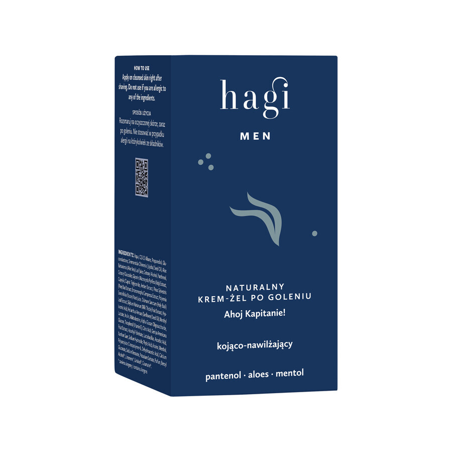 Hagi Men Ahoj Kapitan, natuurlijke aftershave crème-gel, verzachtend en hydraterend, 50 ml