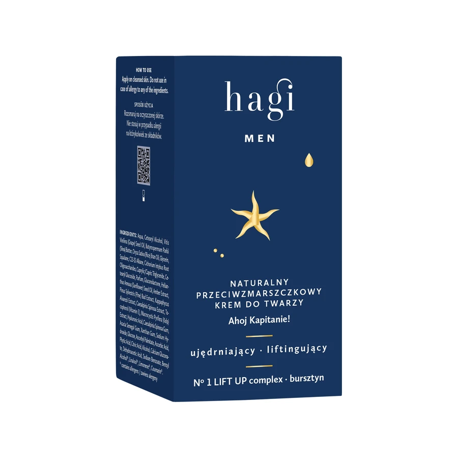 Hagi Men Ahoj Kapitan, natural anti-wrinkle, firming and lifting face cream, 50 ml